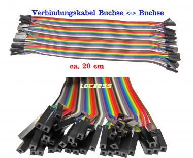 40 flexible Steckbrücken Drahtbrücken z.b. Arduino Steckboard Buchse - Buchse 